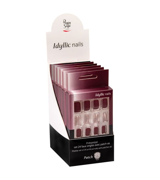 Peggy Sage - Présentoir Set 24 faux ongles avec patch - intense reds x6