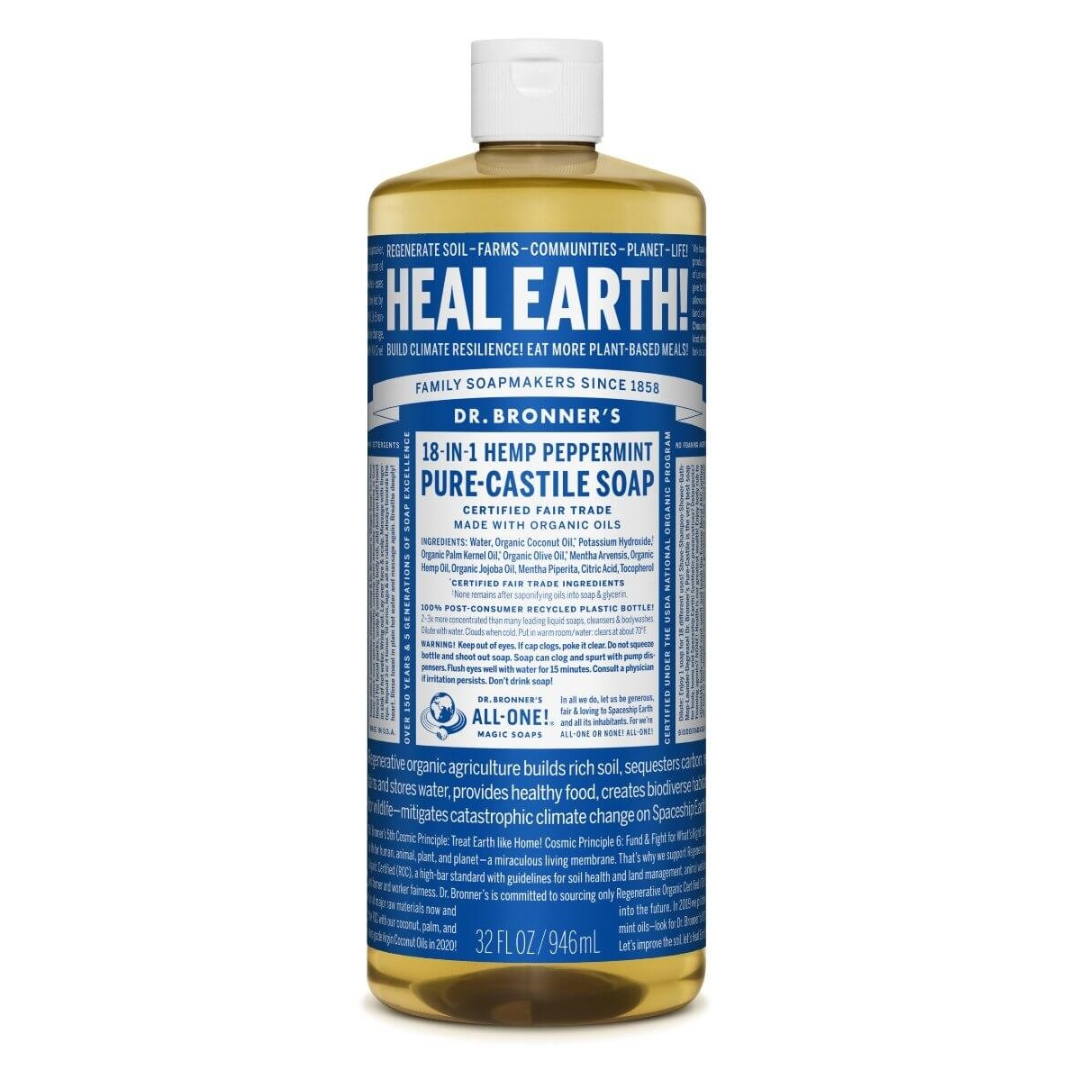 Dr. Bronner's - Sapone liquido - Menta piperita