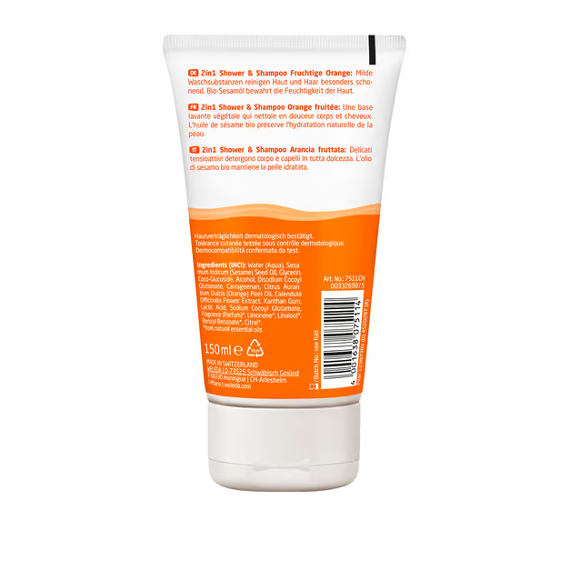 Weleda - Kids 2in1 Shower & Shampoo Orange fruitée