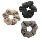 Scrunchie Tricoté - noir, gris, marron