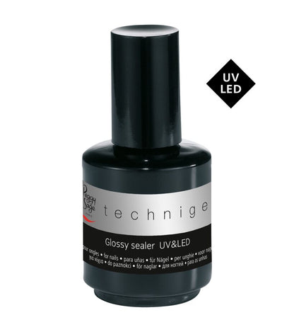 Peggy Sage - Glossy Sealer UV&amp;LED - 15ml Gel di finitura tecnica ultra lucida 