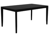 Table Bok en chêne - noir - vernis 160 cm