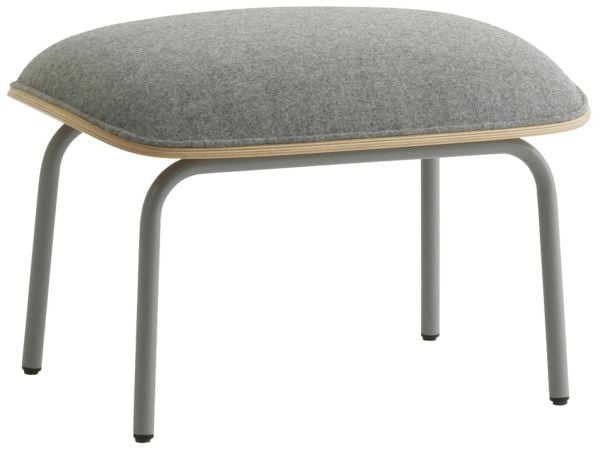 Pad Footstool Grey Steel