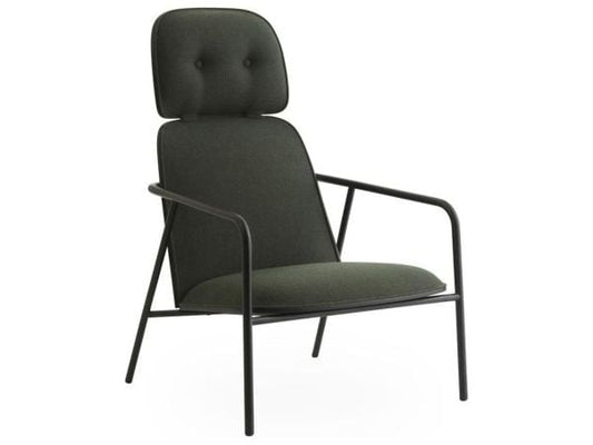 Pad Lounge Chair High Black Steel