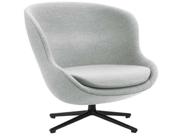 Hyg Lounge Chair Low Swivel Black Alu