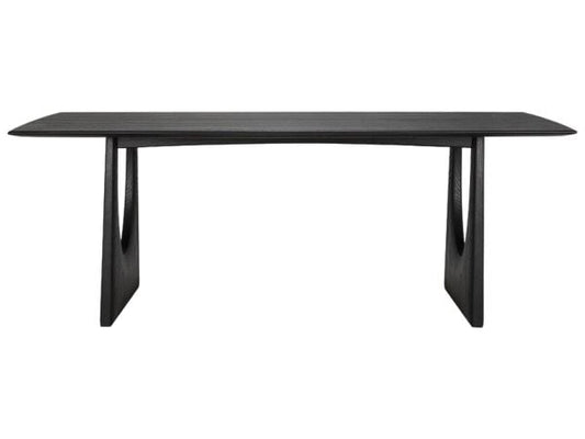 Table Geometric en chêne - noir - vernis - 220cm