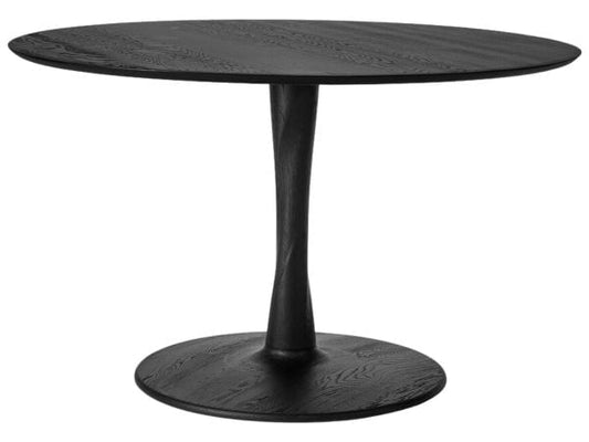 Table Torsion en chêne - noir - vernis - 127 cm