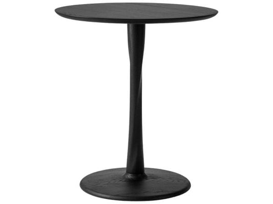 Table Torsion en chêne - noir - vernis - 70 cm