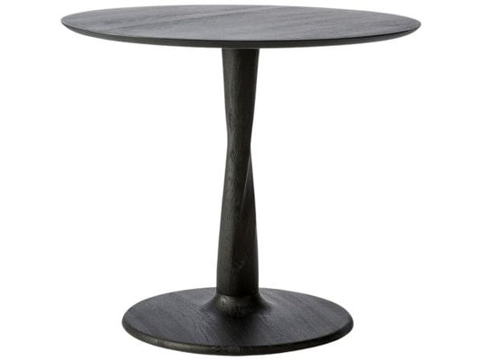 Table Torsion en chêne - noir - vernis - 90 cm