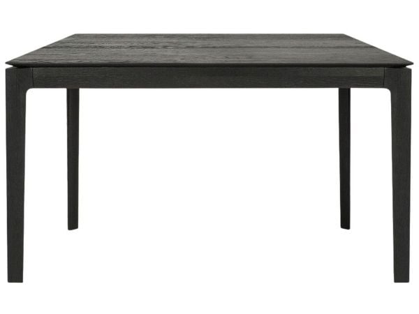 Table Bok en chêne - noir - vernis 140 cm