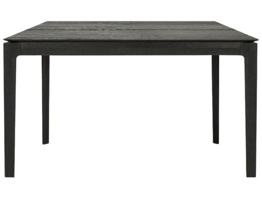 Table Bok en chêne - noir - vernis 140 cm