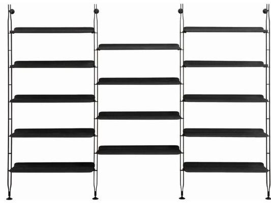 Frêne noir / Noir / L. 288 cm - 4 montants, 14 rayons